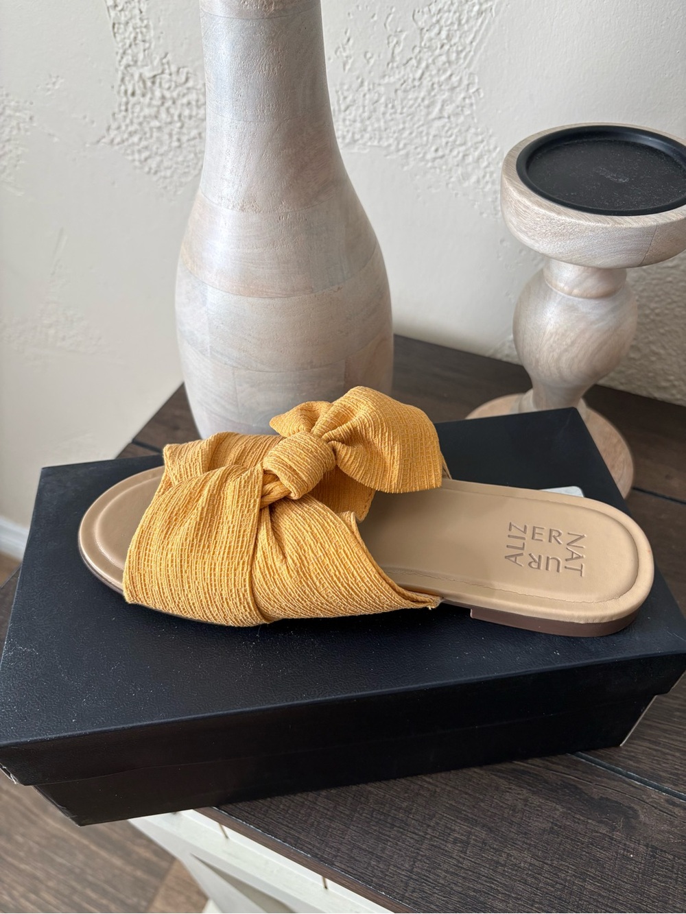 Yellow Knot Slide Sandal - Women's